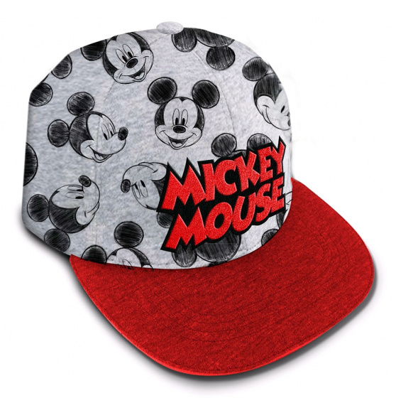 Disney šiltovka Mickey Mouse junior bavlna červená/šedá jednoveľ