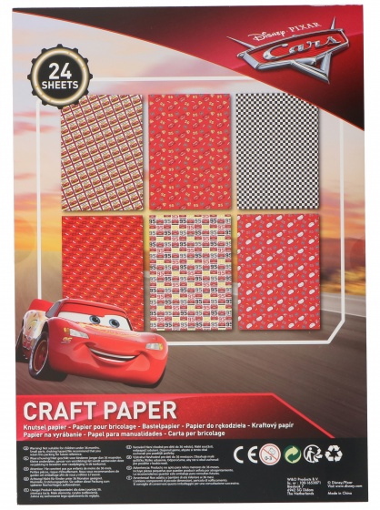 Disney pixar cars knutselpapier craft junior 24 vellen