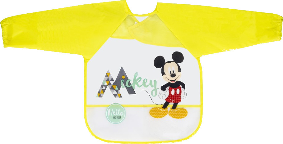 bib Mickey Mouse sleeves junior 35 x 44 cm EVA yellow
