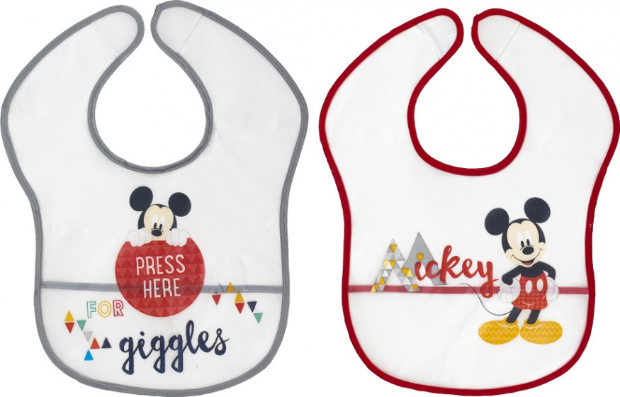 bib Mickey Mouse 40 x 41 cm EVA grey/red 2 pieces