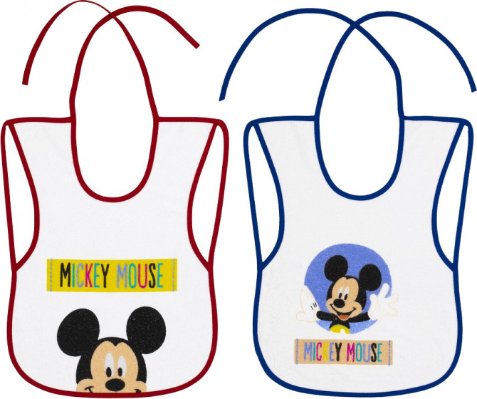 bib Mickey Mouse junior 25 x 35 cm cotton 2 pieces