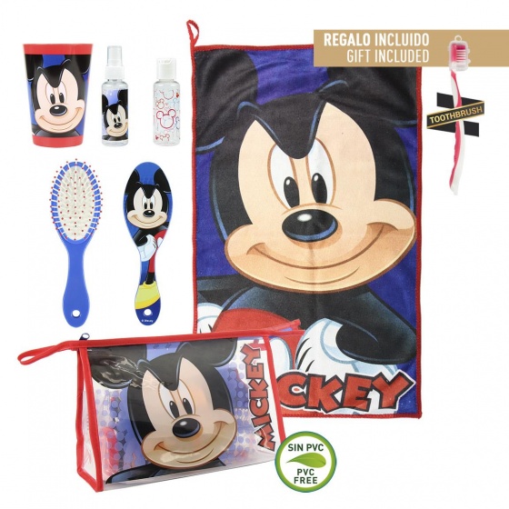toiletries bag filled Mickey Mouse 6-piece junior blue/red