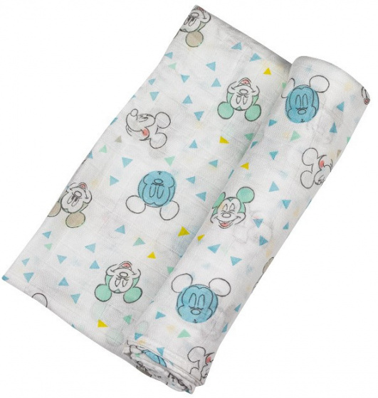 nursing towel Mickey Mouse 120 cm cotton white/blue