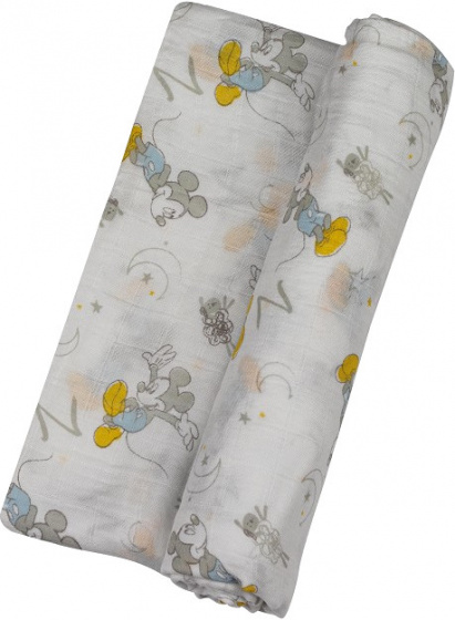 nursing towel Mickey Mouse 120 x 120 cm cotton white
