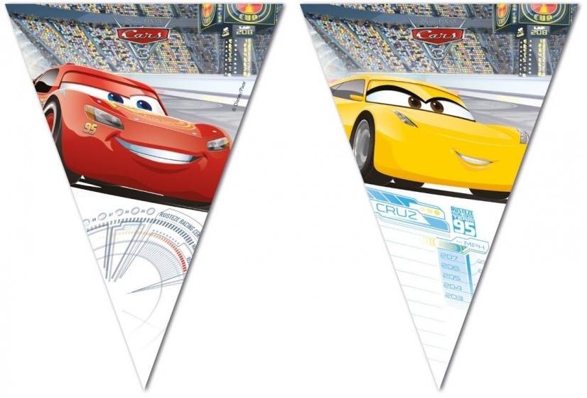 Disney Vlajková línia Cars 3 200 cm červená / žltá