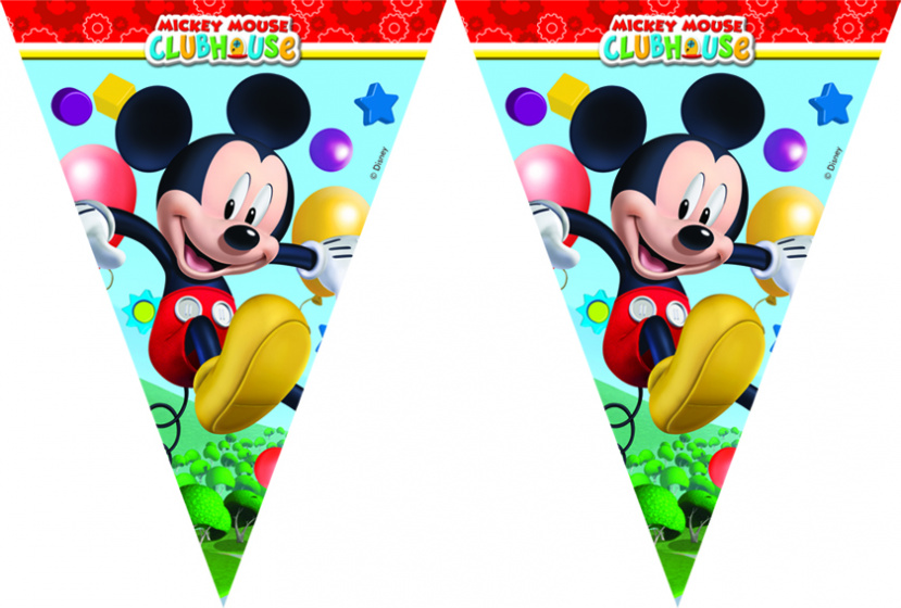 Disney vlaggenlijn mickey mouse junior 2 meter lichtblauw/rood