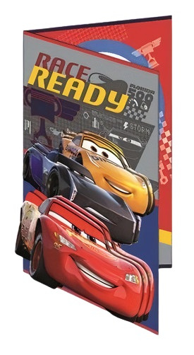 Disney greeting card 3D Cars 20,5 x 14,5 cm paper grey/blue
