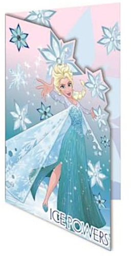 Disney blahoželanie Ice Powers trblietky 20 x 14 cm modré