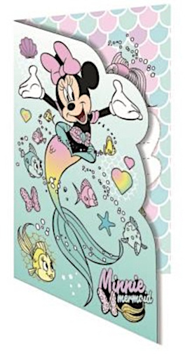 Disney blahoželanie Morská panna trblietky 20 x 14 cm modré