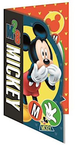Disney blahoželanie Mickey trblietky 20 x 14 cm červené