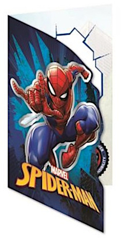 Disney blahoželanie Spider-Man trblietky 20 x 14 cm červené