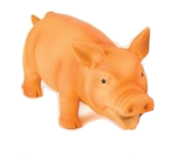 dog toy boar latex 20,5 cm orange