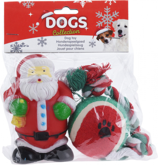 dog toy set christmas cotton/felt 3 piece