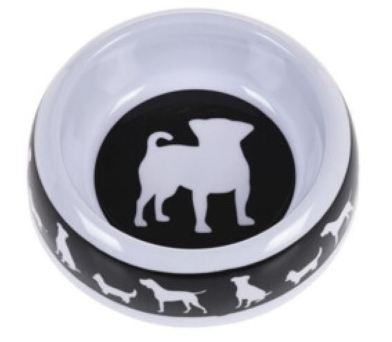 dog feeder 18 cm white/black