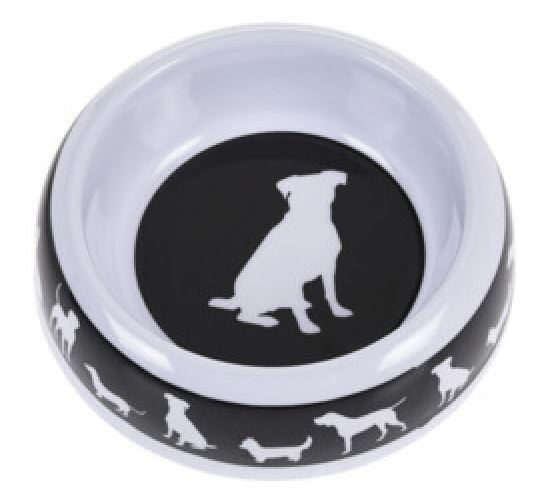 dog feeder 18 cm black/white