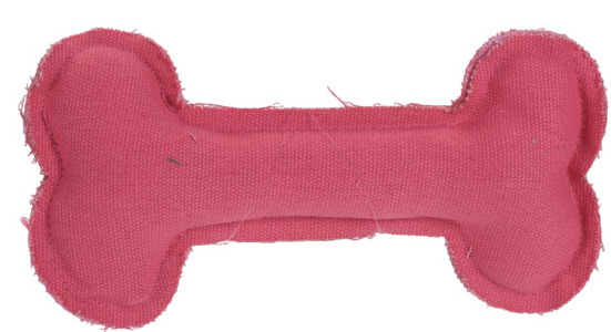 squeaky toy dog bone polyester 18 cm ružový