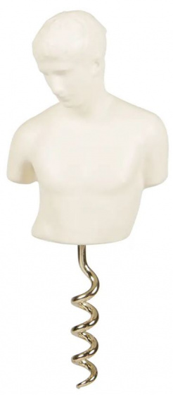 Doiy kurkentrekker Dionisio 11,5 cm poylresin/staal wit Doiy kurkentrekker Dionisio 11,5 cm poylresin/staal wit