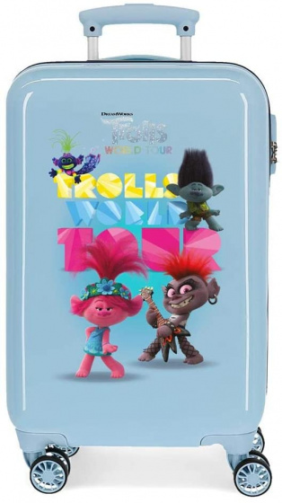 Dreamworks koffer trolls junior 61 liter abs blauw