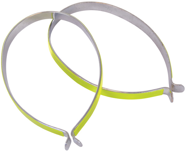 Dresco broekklemmen staal zilver/groen one size 2 stuks