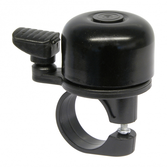 Dresco mini fietsbel race 3 cm aluminium zwart