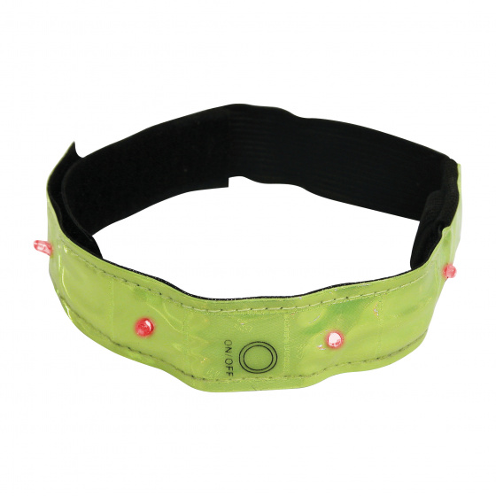 Dresco reflectie armband led 40 cm geel