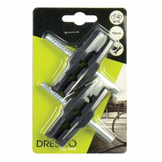 Dresco remblokken mtb 70 mm metaal zwart 4 stuks