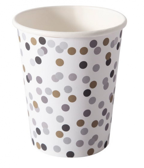 Duni tégliky Dream Dots Black 200 ml kartón biely/čierny 10 ks