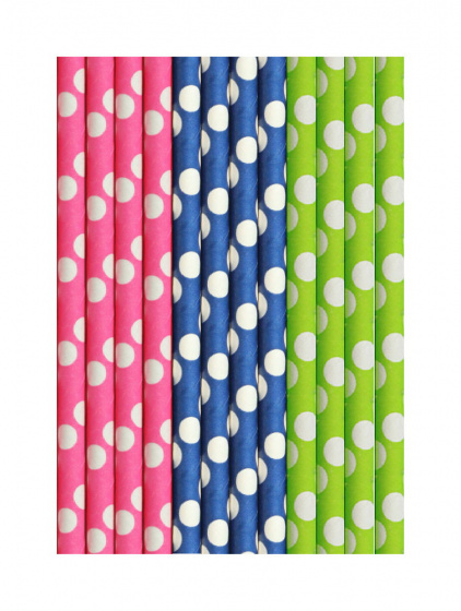 Duni slamiek 15 cm papier ružová/modrá/zelená 25 kusov