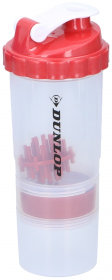 drinking bottle Fitness Shaker550 ml + 170 ml red