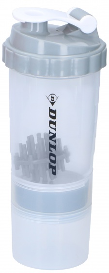 drinking bottle Fitness Shaker550 ml + 170 ml grey
