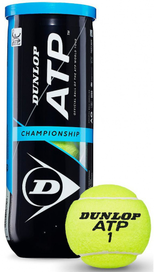 tennis ball ATP Championship rubber/felt yellow 3 pieces