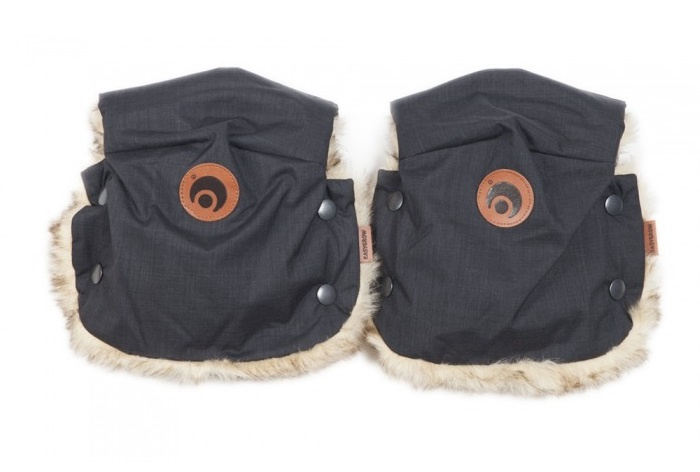 hand warmers with fake fur black