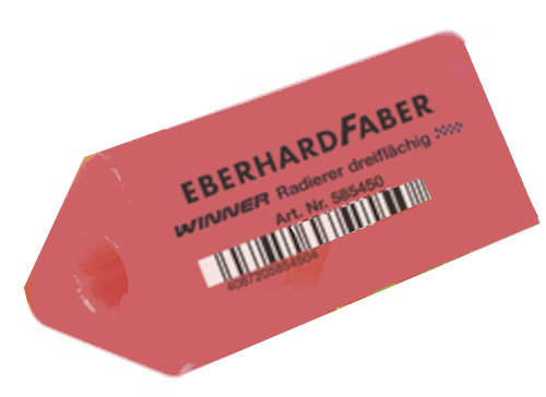 Eberhard Faber gum winner driehoekig rubber roze