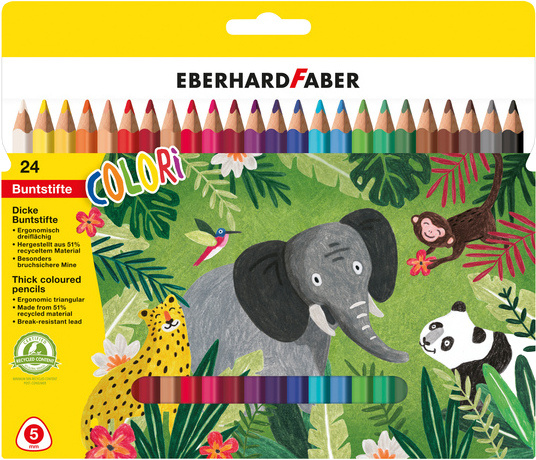 Eberhard Faber kleurpotloden jumbo driekantig junior 24 stuks