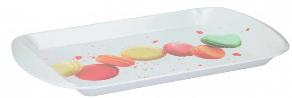 Non Branded dienblad met macarons 46x29 cm melamine wit Non Branded dienblad met macarons 46x29 cm melamine wit