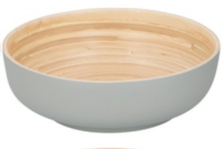 Non Branded schaal 25 x 8 cm bamboe naturel/lichtgrijs Non Branded schaal 25 x 8 cm bamboe naturel/lichtgrijs