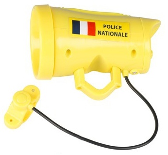 Eddy Toys fietssirene franse politie jongens 12 cm geel
