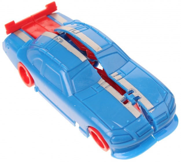 robot transformer car blue 10 cm
