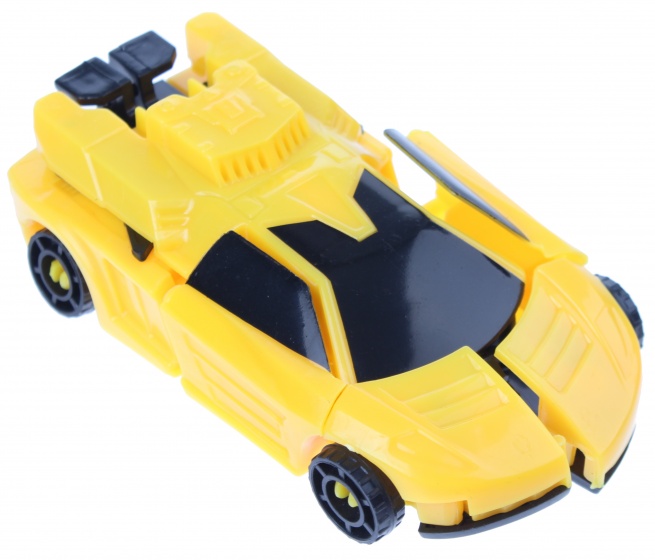robot transformer car yellow 10 cm