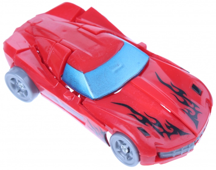 robot transformer car red 10 cm