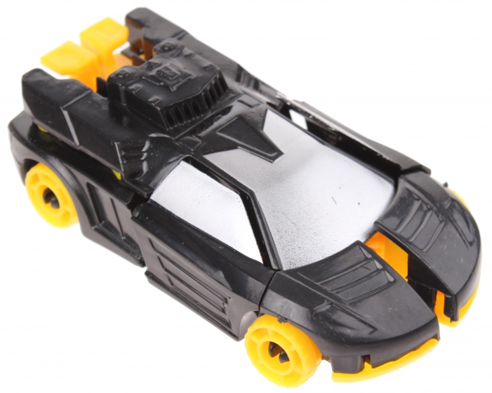 robot transformer car black / yellow 10 cm