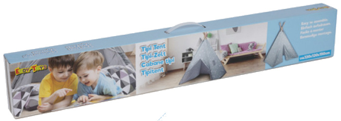 tepee tent junior 150 cm wood/polyester blue/white