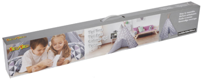 tepee tent junior 150 cm wood/polyester grey/white