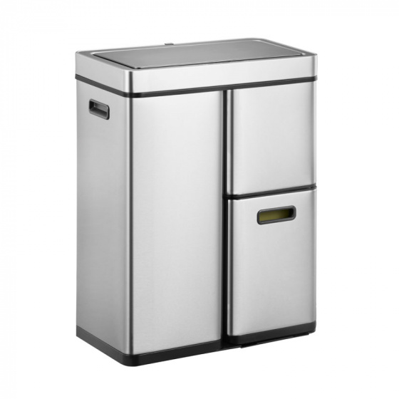 EKO afvalemmer Mirage Plus 30+15+15 liter staal matzilver EKO afvalemmer Mirage Plus 30+15+15 liter staal matzilver