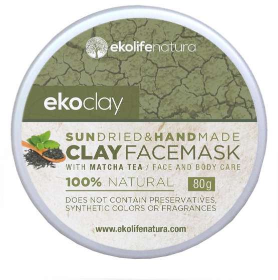 ílová maska Matcha 80 ml ílová vegánska zelená/sivá