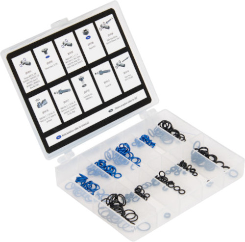 gumové o-krúžky čierna/modrá 200 kusov