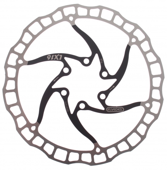 Elvedes remschijf 160 mm 6 gaats zwart /zilver staal