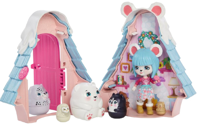 Enchantimals playset Chalet junior 16 cm blue/pink 8-piece