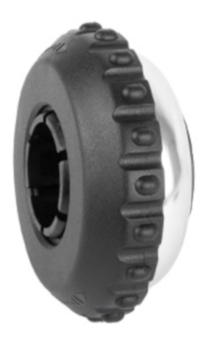 Ergotec fietsbel roterend 35 mm aluminium zwart/zilver