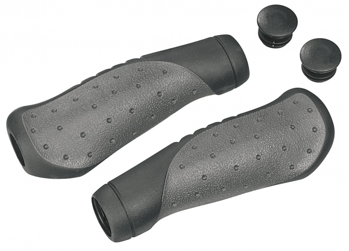Ergotec handvat ohio ak 06/2 135 mm gel zwart/grijs per set